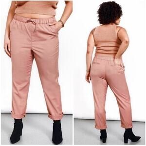 Wildfang Pants Womens XL Pink Rose Empower Drawstring New Casual Work Solid